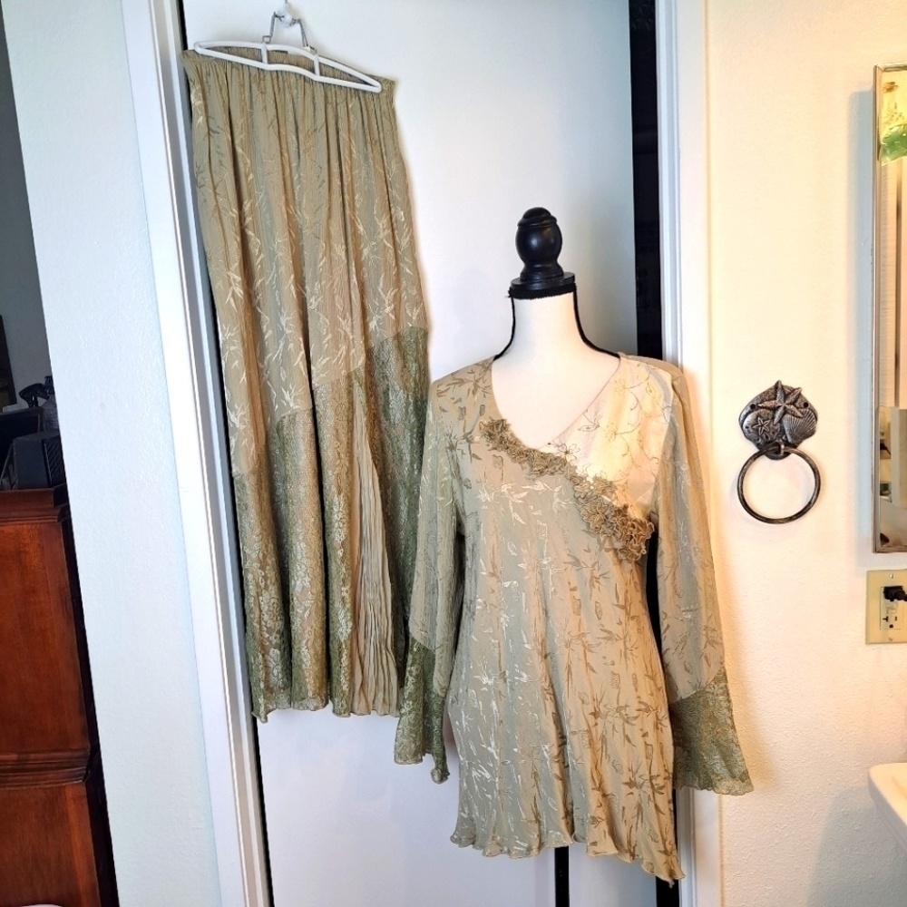 Spencer Alexis Maxi skirt set sz 8 vintage retro